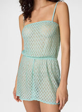 Playsuit Missoni Short Playsuit Lamé Viscose with Spiderweb Pattern 42 / Aqua Apoella