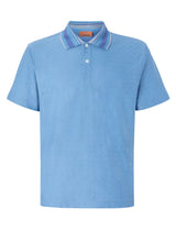 Polos Missoni Jacquard Cotton Polo Shirt Light Blue Zigzag Apoella