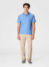 Polos Missoni Jacquard Cotton Polo Shirt Light Blue Zigzag Apoella