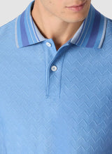 Polos Missoni Jacquard Cotton Polo Shirt Light Blue Zigzag Apoella
