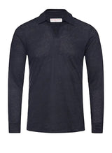 Polos Orlebar Brown Felix Ls Placket Knit Polo Apoella