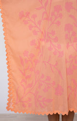 Ponchos Juliet Dunn Midi Poncho Caftan Majorelle Print Peach Pink ONE SIZE / Peach Apoella