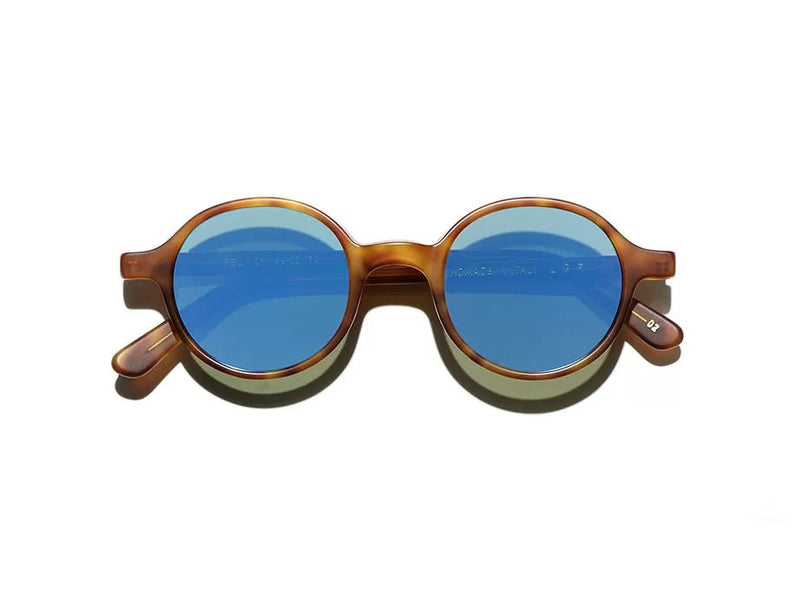 - Reunion Flat Blue Mirror Lenses Havana Chiaro Matt O/S Apoella