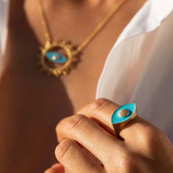 Rings Antonia Karra Karma Ring Gold Plated Turquoise O/S / Gold Apoella