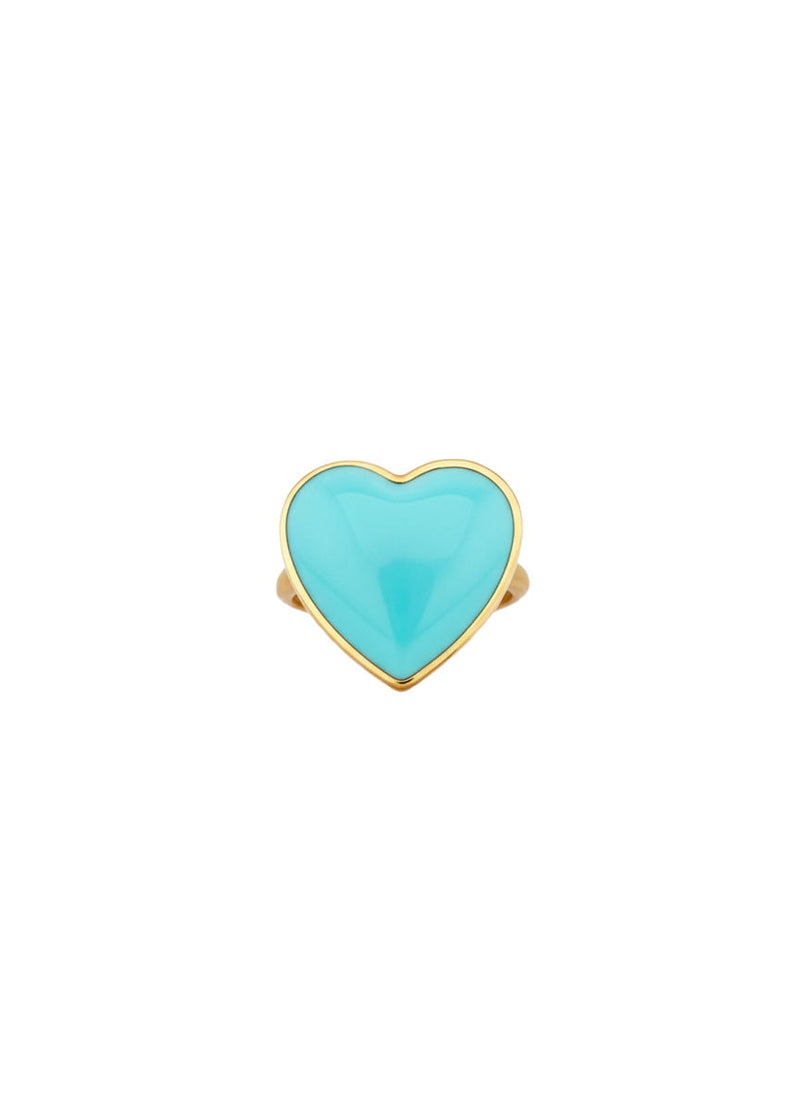 Rings Antonia Karra Valentine Ring Gold Plated Turquoise O/S / Turquoise Apoella