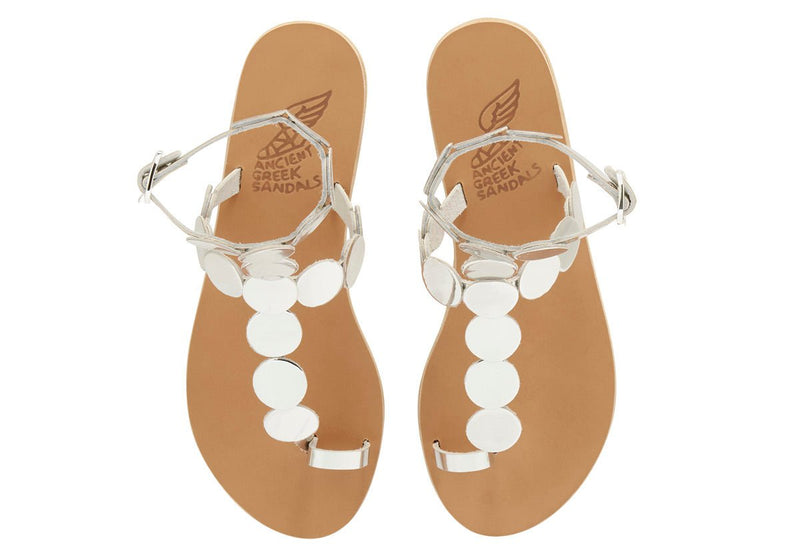 Sandals Ancient Greek Sandals Asteras Mirror Sandals Silver Apoella