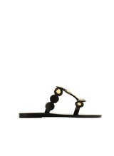 Sandals Ancient Greek Sandals Daryl Shell Sandals Black/Gold Apoella