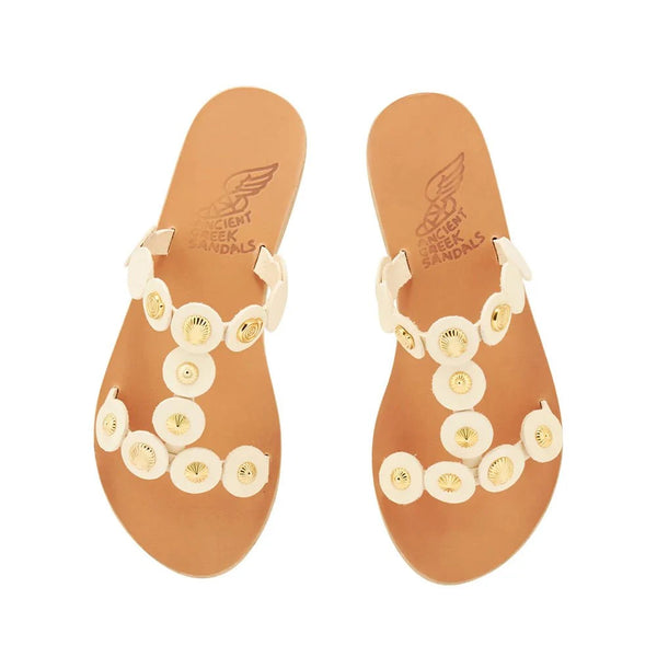 Sandals Ancient Greek Sandals Daryl Shell Sandals Off White/Gold Apoella