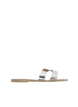 Sandals Ancient Greek Sandals Desmos Leather Slide Sandals Silver Apoella