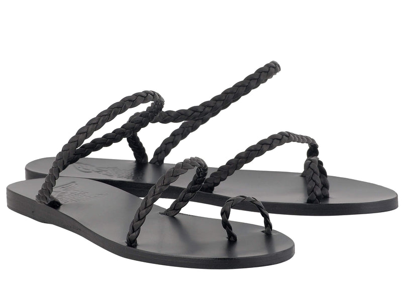 Sandals Ancient Greek Sandals Eleftheria Bee Strap Sandals Black Apoella