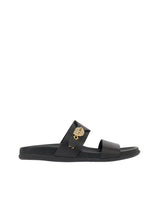 Sandals Ancient Greek Sandals Latria Buckle Slide Sandals Black Apoella