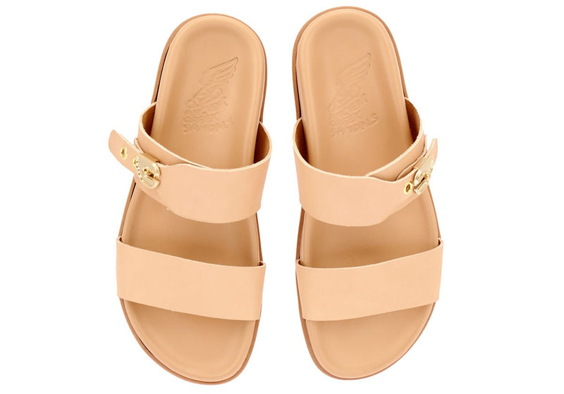 Sandals Ancient Greek Sandals Latria Slip On Buckle Sandals Natural Apoella