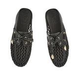 Sandals Ancient Greek Sandals Naveta Raffia Mule Black Apoella