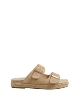 Sandals Manebi Hamptons Nordic Suede Sandals Champagne Beige Apoella