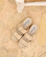 Sandals Manebi Hamptons Nordic Suede Sandals Champagne Beige Apoella