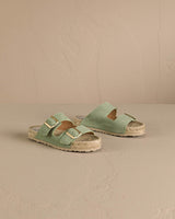 Sandals Manebi Hamptons Nordic Suede Sandals Sage Apoella