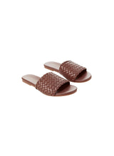 Sandals Melissa Odabash Woven Slider Dark Tan Apoella