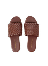 Sandals Melissa Odabash Woven Slider Dark Tan Apoella