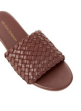 Sandals Melissa Odabash Woven Slider Dark Tan Apoella