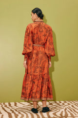 Shirtdress Alemais Monkey Dance Silk Shirtdress Rust Apoella
