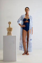 Shirtdress Ancient Kallos Aegean Myth Long Shirtdress Light Blue O/S / Light Blue Apoella