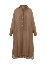 Shirtdress APLA Omega Crinkled Shirtdress Taupe O/S / Taupe Apoella