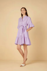 Shirtdress Apoella Chara Ruffle Shirtdress Lavender O/S / Lilac Apoella