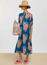 Shirtdress Lisa Corti Long Open Kurta Cotton Shirtdress Dark Teal Apoella