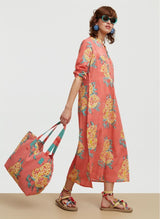 Shirtdress Lisa Corti Long Open Kurta Cotton Shirtdress Old Pink Apoella