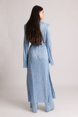 Shirtdress Sabina Musayev Maayan Pleated Long Shirtdress Blue Topaz / M Apoella