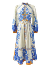 Shirtdress Scarlett Poppies Baroqueen Floral Shirtdress Papyrus Blue Apoella