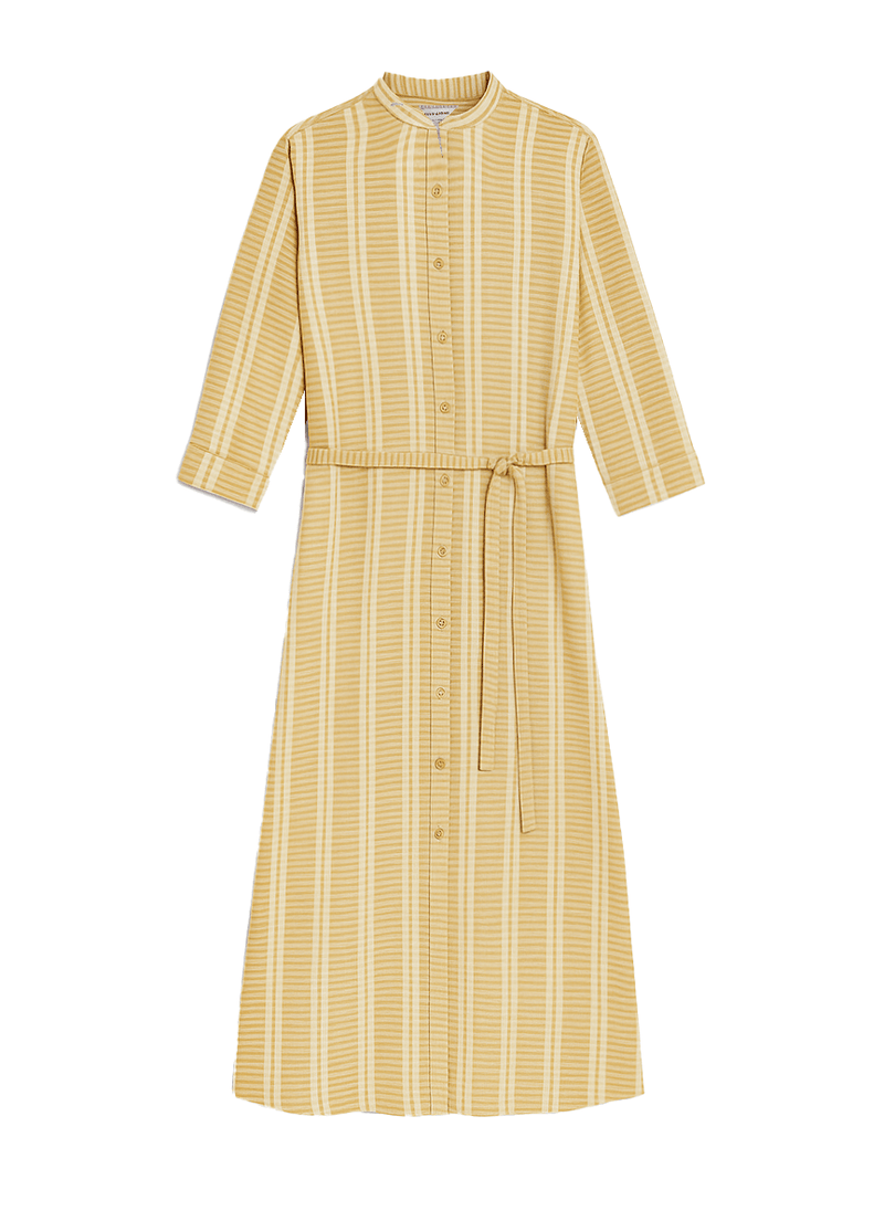Shirtdress Zeus n Dione Maira Long Textured Silk Shirtdress Ivory/Sun Apoella