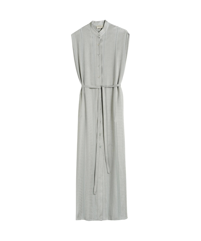 Shirtdress Zeus n Dione Regatta Long Textured Silk Shirtdress Silver 38 / Silver Apoella