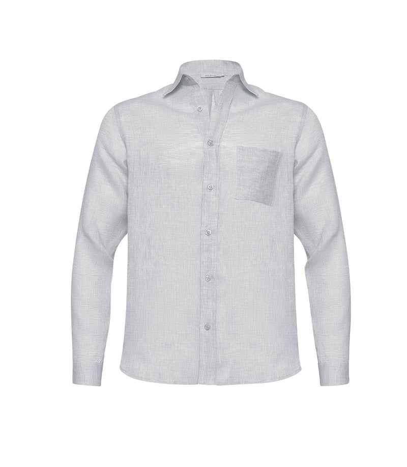 Shirts - Zeus Linen Shirt White Apoella