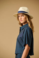 Shirts APOELLA Myrto Cropped Poplin Shirt Navy Apoella