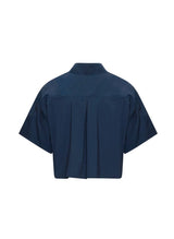 Shirts APOELLA Myrto Cropped Poplin Shirt Navy Apoella