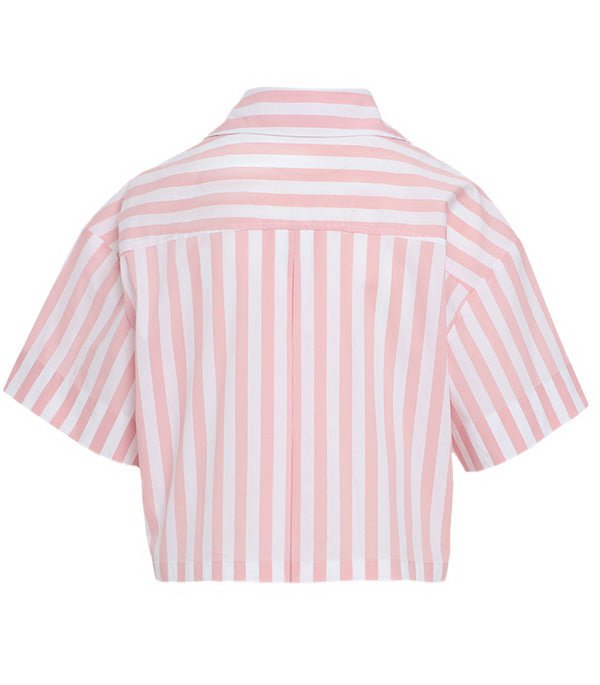 Shirts Apoella Myrto Cropped Shirt Thick Pink/White Stripes Apoella