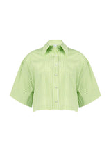 Shirts Apoella Myrto Cropped Shirt White Lime Apoella