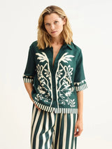 Shirts Eres Emeraude Crop Shirt Scarabee Panama Apoella