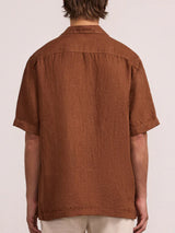 Shirts Frescobol Carioca Angelo Linen Short Sleeve Shirt Brown Apoella