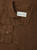 Shirts Frescobol Carioca Antonio Linen Regular Shirt Brown Apoella