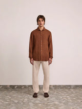 Shirts Frescobol Carioca Antonio Linen Regular Shirt Brown Apoella
