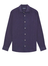 Shirts Frescobol Carioca Antonio Linen Regular Shirt Midnight Blue Apoella