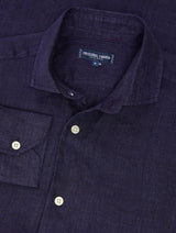 Shirts Frescobol Carioca Antonio Linen Regular Shirt Midnight Blue Apoella