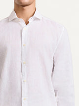 Shirts Frescobol Carioca Antonio Linen Regular Shirt White Apoella