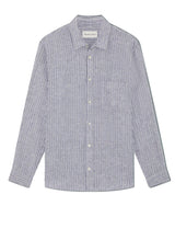 Shirts Frescobol Carioca Telles Striped Linen Regular Shirt Navy Apoella