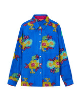 Shirts Lisa Corti Bella Habutai Silk Shirt Blue Apoella