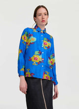 Shirts Lisa Corti Bella Habutai Silk Shirt Blue Apoella