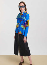 Shirts Lisa Corti Bella Habutai Silk Shirt Blue Apoella