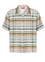 Shirts Missoni Bowling Shirt in Viscose with Irregular Zigzag Print Apoella